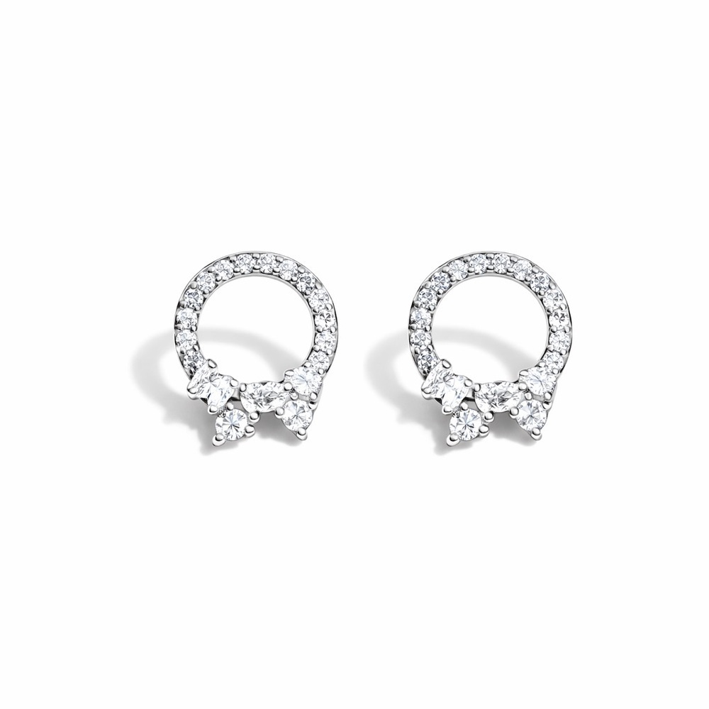 Elegant Silver Crystal Earrings